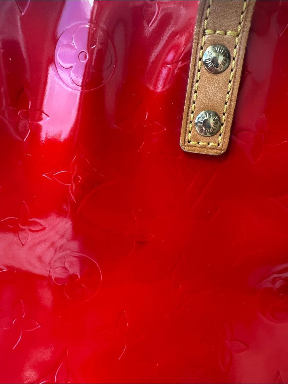 Louis Vuitton Shoulder Bag Monogram Vernis Reade PM, Red, Vintage, Limited - Picture 5 of 14
